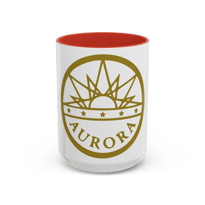 Seal of Aurora Colorado - Accent Coffee Mug-15oz-Red-Go Mug Yourself