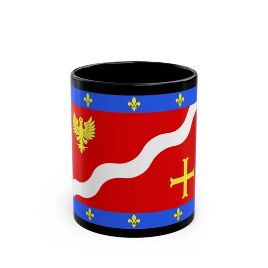 Flag of Val d'Oise France 2 - Black Coffee Mug-11oz-Go Mug Yourself