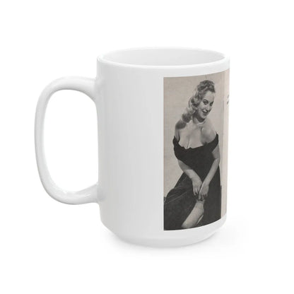 Norma Sykes #155 - 66 PHOTOGRAPHS OF Sabrina U.K. Pocket Mag. Pages 40 & 41 (Vintage Female Icon) White Coffee Mug-Go Mug Yourself