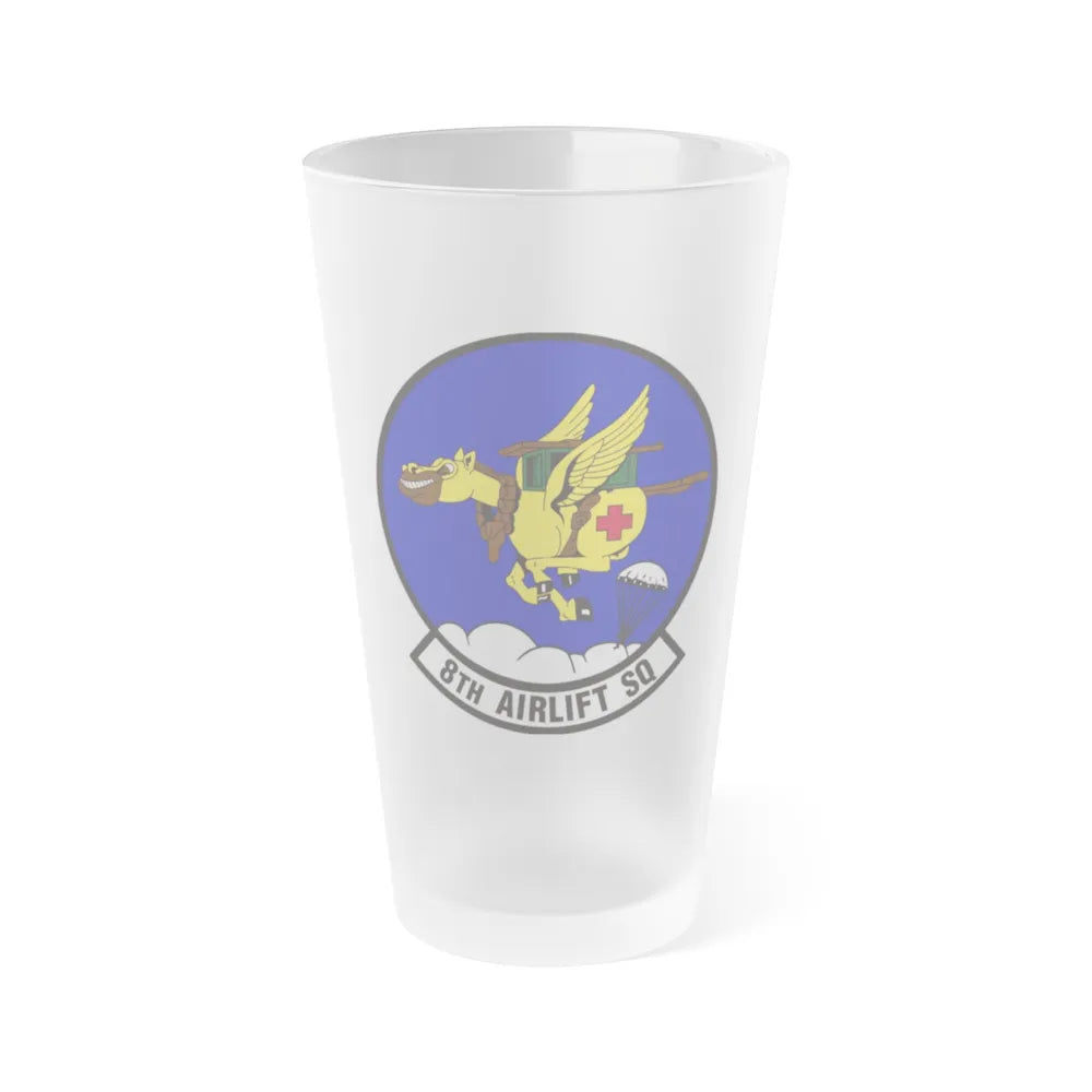 8th Airlift Squadron (U.S. Air Force) Frosted Pint Glass 16oz-16oz-Frosted-Go Mug Yourself