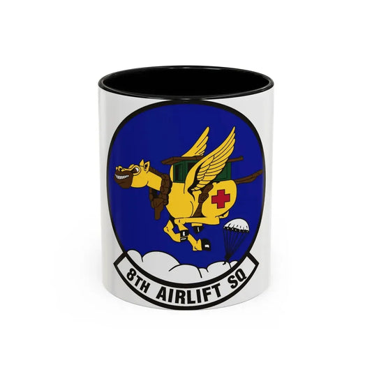 8th Airlift Squadron (U.S. Air Force) Accent Coffee Mug 11oz Black - Go Mug Yourself