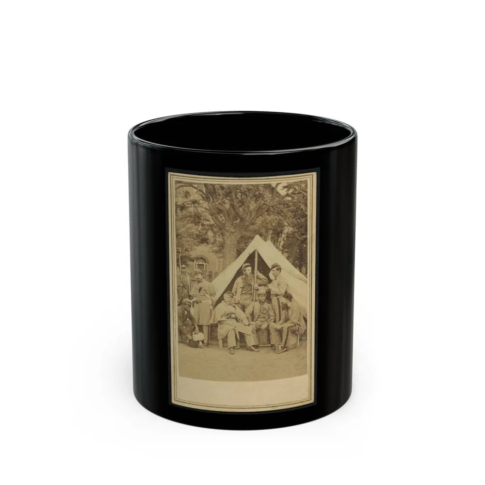 8th Company Soldiers At A Military Camp, Possibly In Washington, D.C. (U.S. Civil War) Black Coffee Mug-11oz-Go Mug Yourself