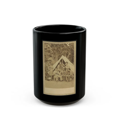 8th Company Soldiers At A Military Camp, Possibly In Washington, D.C. (U.S. Civil War) Black Coffee Mug-15oz-Go Mug Yourself