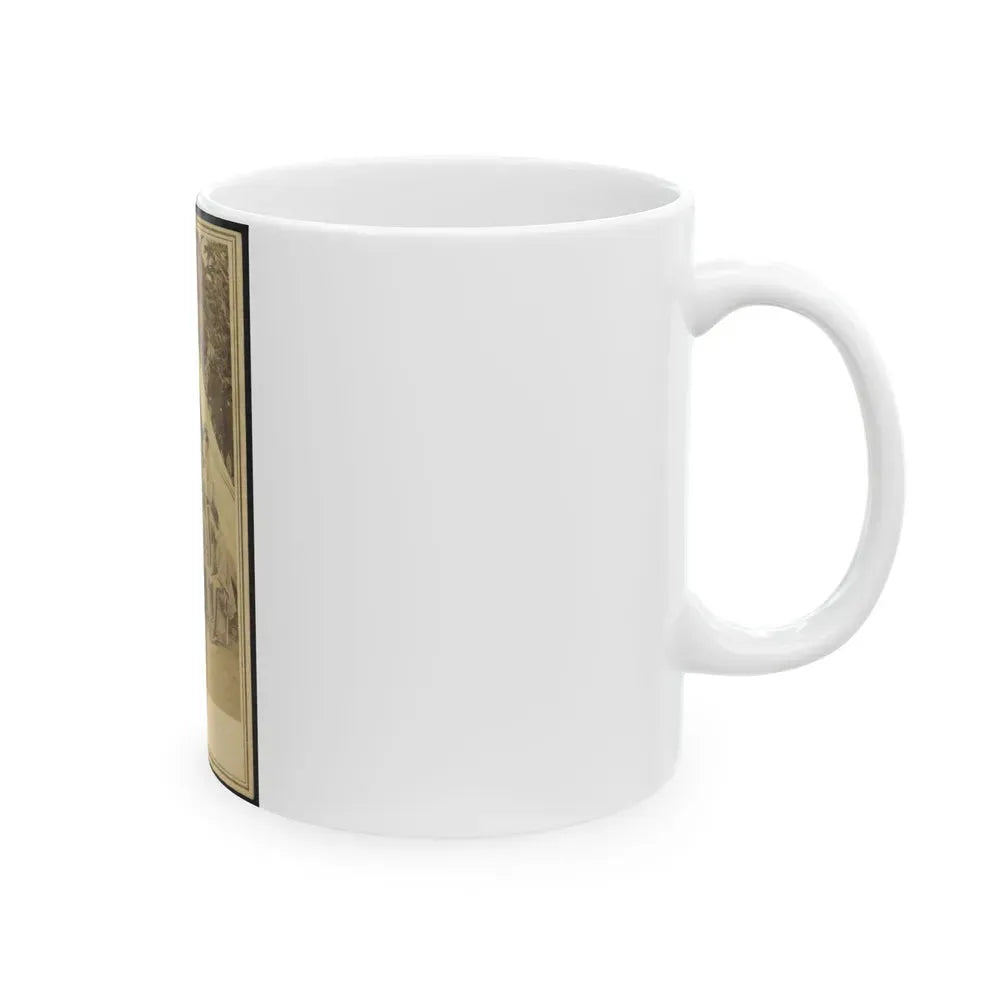 8th Company Soldiers At A Military Camp, Possibly In Washington, D.C. (U.S. Civil War) White Coffee Mug - Go Mug Yourself