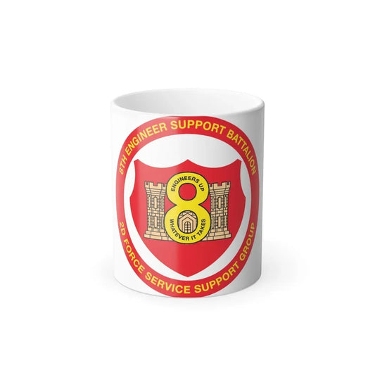 8th Engineer Support Battalion 2nd Force Service Support Group (USMC) Color Changing Coffee Mug 11oz - Go Mug Yourself