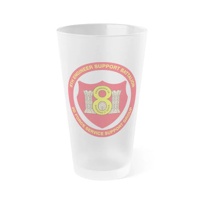 8th Engineer Support Battalion 2nd Force Service Support Group (USMC) Frosted Pint Glass 16oz-Go Mug Yourself