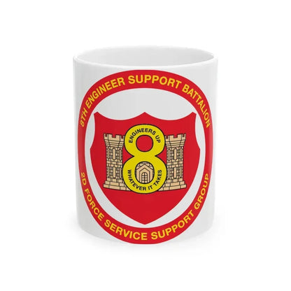8th Engineer Support Battalion 2nd Force Service Support Group (USMC) White Coffee Mug 11oz - Go Mug Yourself
