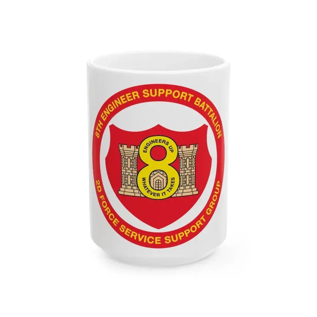 8th Engineer Support Battalion 2nd Force Service Support Group (USMC) White Coffee Mug 15oz - Go Mug Yourself