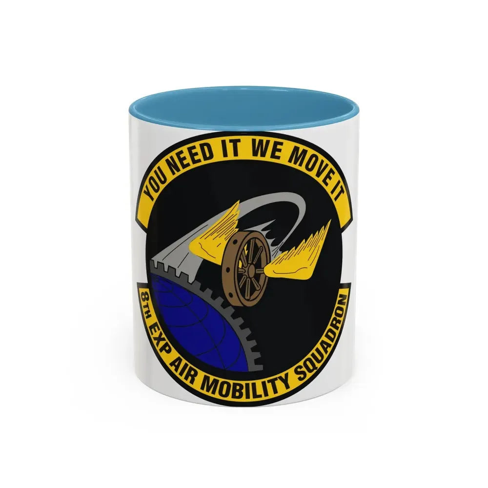 8th Expeditionary Air Mobility Squadron (U.S. Air Force) Accent Coffee Mug 11oz Light Blue - Go Mug Yourself