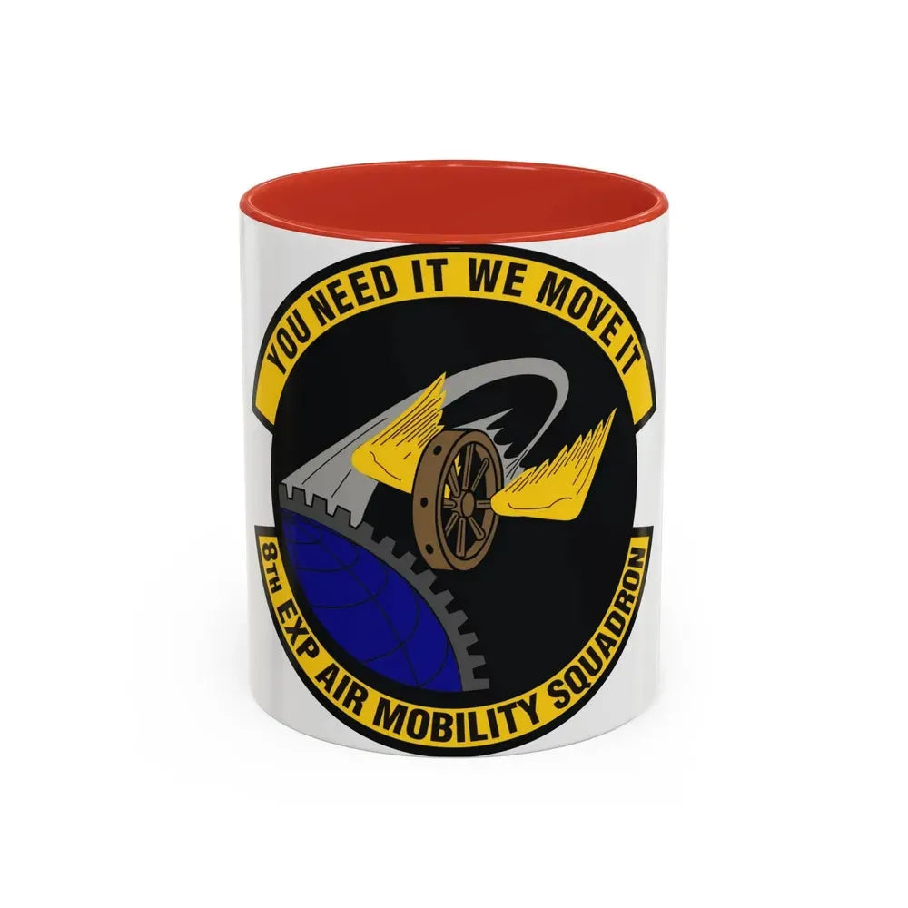 8th Expeditionary Air Mobility Squadron (U.S. Air Force) Accent Coffee Mug 11oz Red - Go Mug Yourself