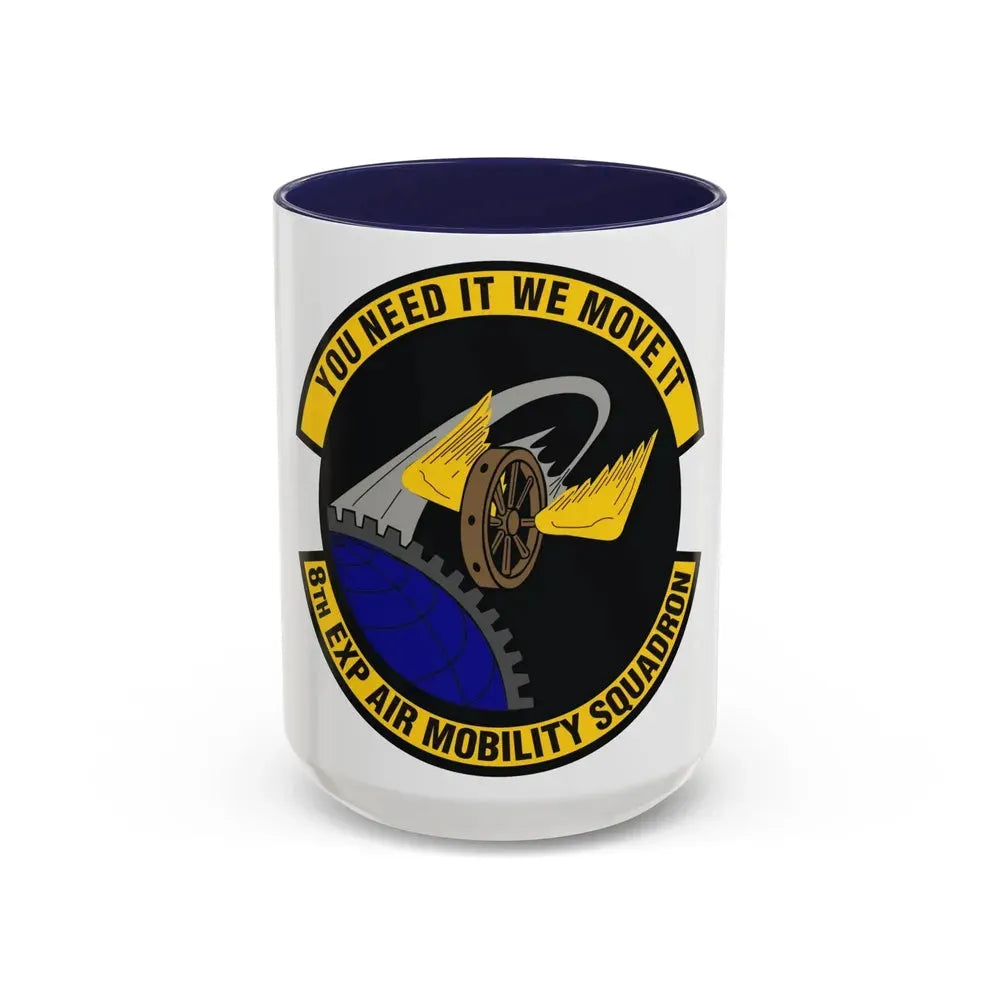 8th Expeditionary Air Mobility Squadron (U.S. Air Force) Accent Coffee Mug 15oz Navy - Go Mug Yourself