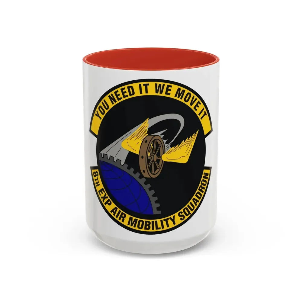 8th Expeditionary Air Mobility Squadron (U.S. Air Force) Accent Coffee Mug 15oz Red - Go Mug Yourself