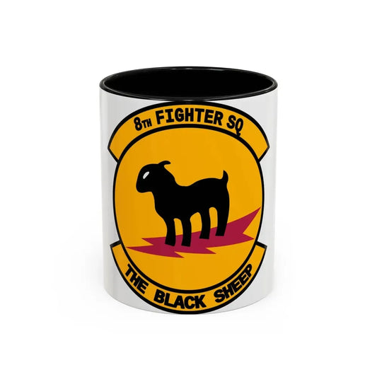 8th Fighter Squadron (U.S. Air Force) Accent Coffee Mug 11oz Black - Go Mug Yourself