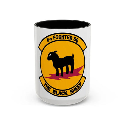 8th Fighter Squadron (U.S. Air Force) Accent Coffee Mug 15oz Black - Go Mug Yourself
