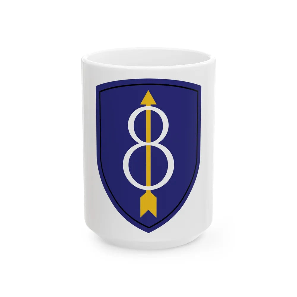 8th Infantry Division patch (U.S. Army) White Coffee Mug-15oz-Go Mug Yourself