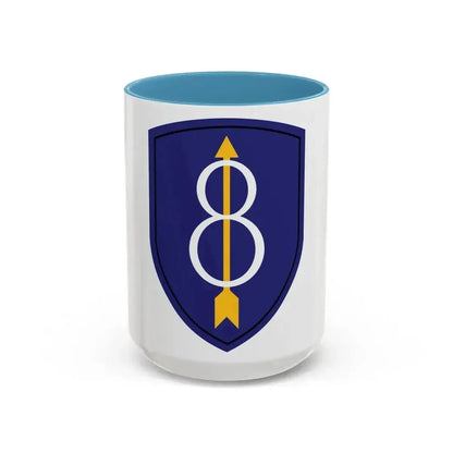 8th Infantry Division patch (U.S. Army) Accent Coffee Mug 15oz Light Blue - Go Mug Yourself