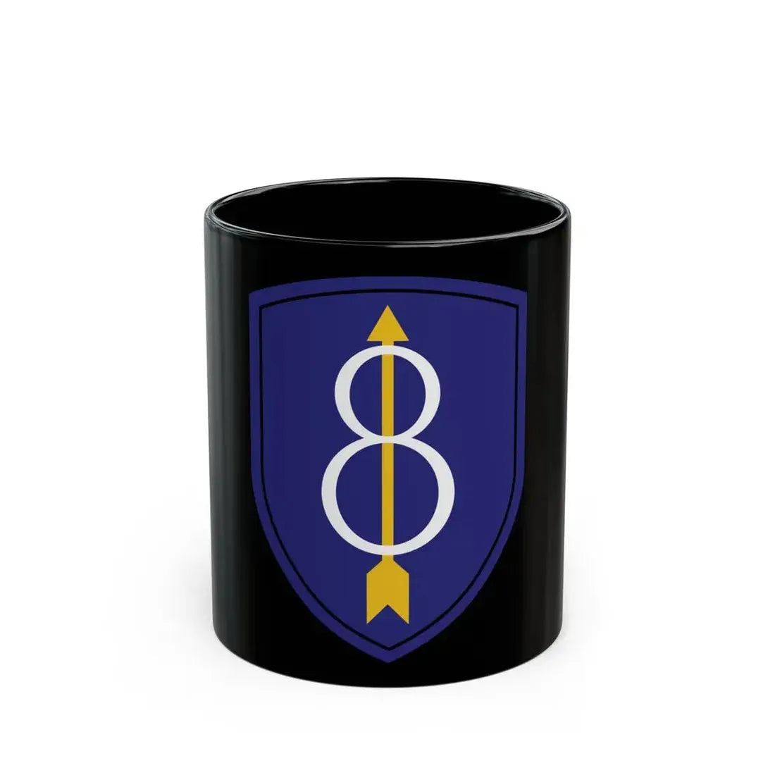 8th Infantry Division patch (U.S. Army) Black Coffee Mug 11oz - Go Mug Yourself