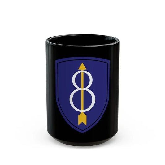 8th Infantry Division patch (U.S. Army) Black Coffee Mug 15oz - Go Mug Yourself