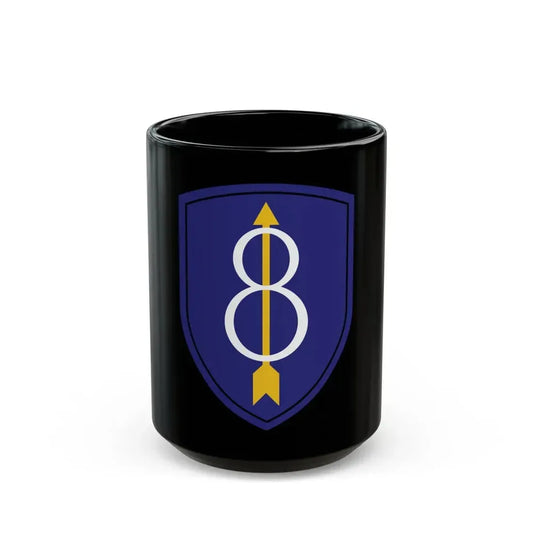 8th Infantry Division patch (U.S. Army) Black Coffee Mug 15oz - Go Mug Yourself