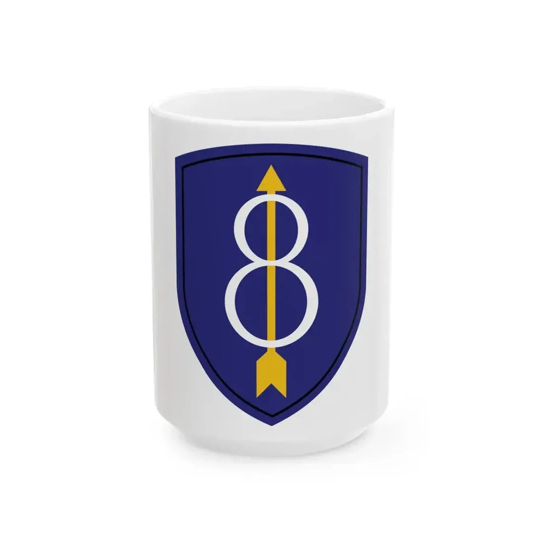 8th Infantry Division patch (U.S. Army) White Coffee Mug 15oz - Go Mug Yourself
