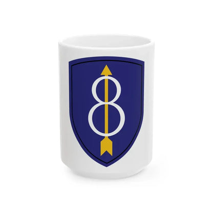 8th Infantry Division patch (U.S. Army) White Coffee Mug 15oz - Go Mug Yourself