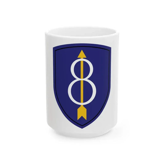 8th Infantry Division patch (U.S. Army) White Coffee Mug 15oz - Go Mug Yourself