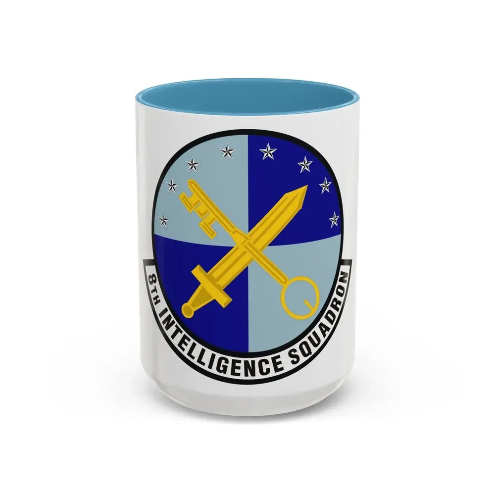 8th Intelligence Squadron (U.S. Air Force) Accent Coffee Mug 15oz Light Blue - Go Mug Yourself