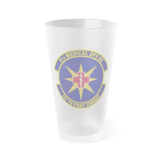 8th Medical Operations Squadron (U.S. Air Force) Frosted Pint Glass 16oz 16oz Frosted - Go Mug Yourself
