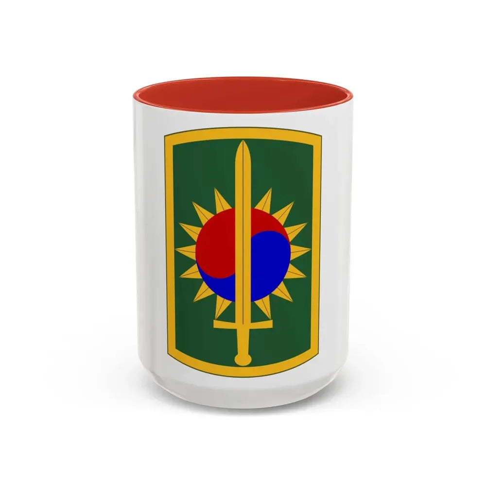 8th Military Police Brigade (U.S. Army) Accent Coffee Mug 15oz Red - Go Mug Yourself