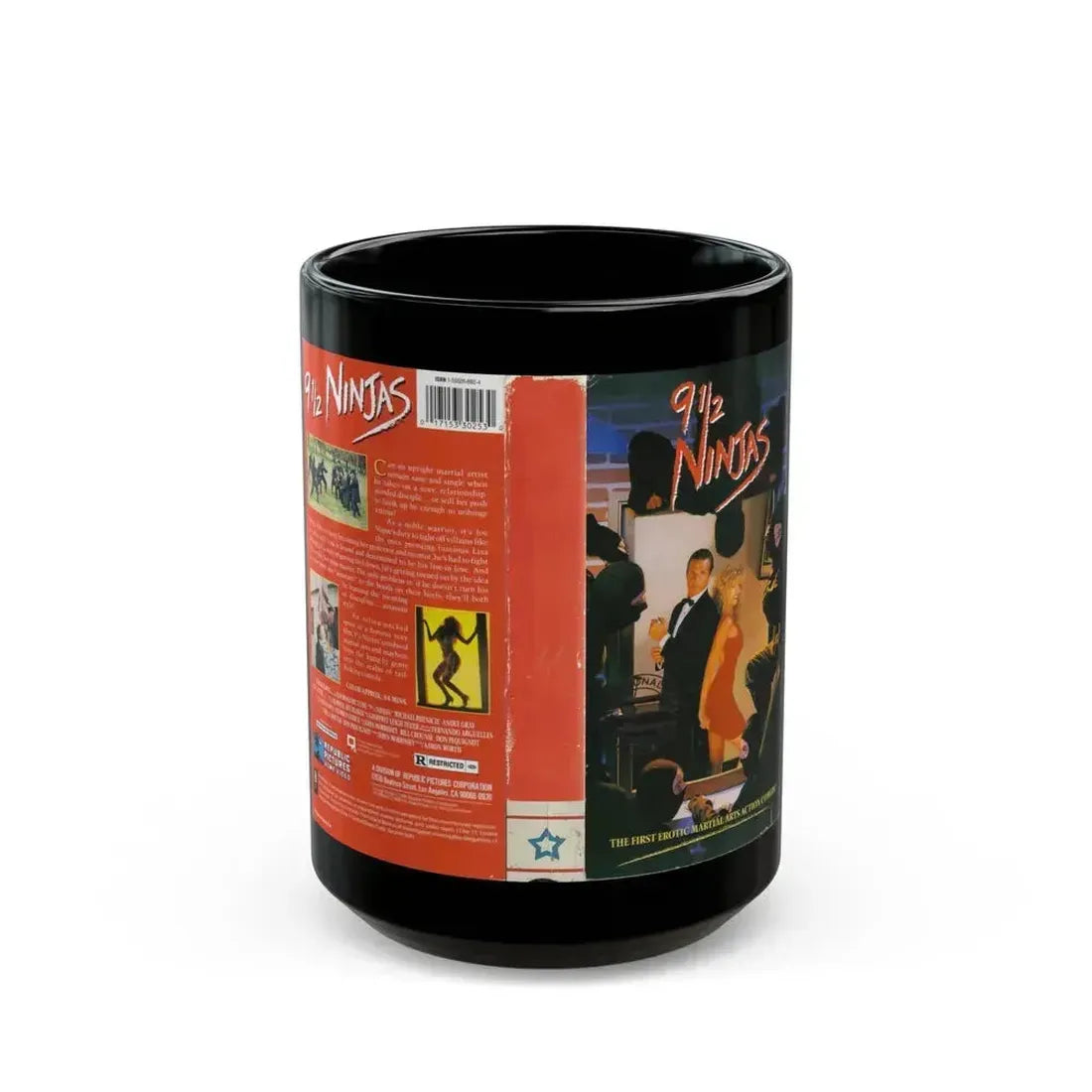 9 AND A HALF NINJAS (VHS COVER) - Black Coffee Mug 15oz - Go Mug Yourself