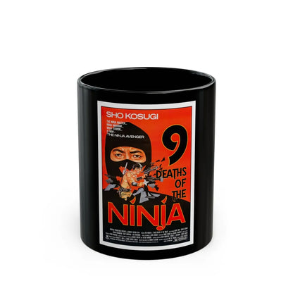 9 DEATHS OF THE NINJA 1985 Movie Poster - Black Coffee Mug-11oz-Go Mug Yourself