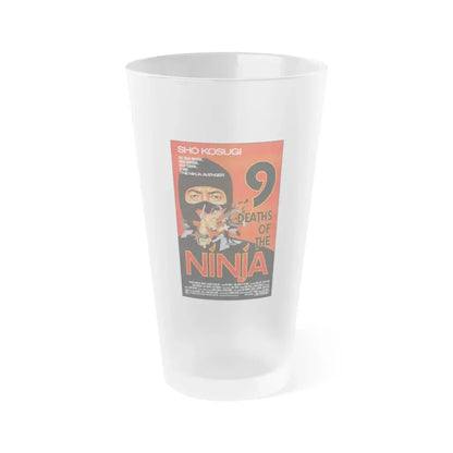9 DEATHS OF THE NINJA 1985 Movie Poster - Frosted Pint Glass 16oz Default Title - Go Mug Yourself