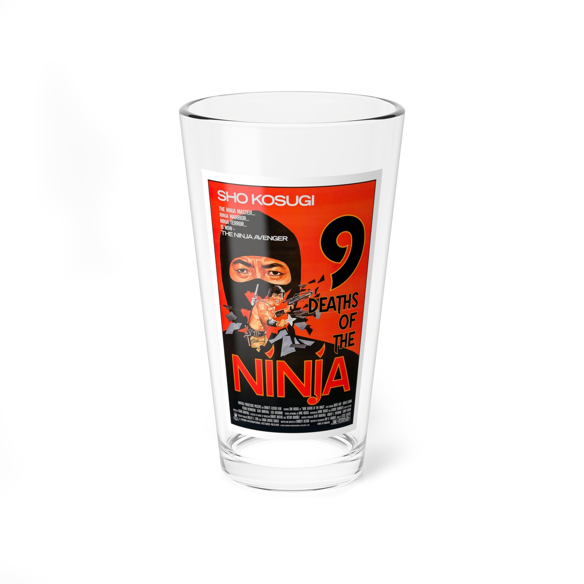 9 DEATHS OF THE NINJA 1985 Movie Poster - Pint Glass 16oz-16oz-Go Mug Yourself