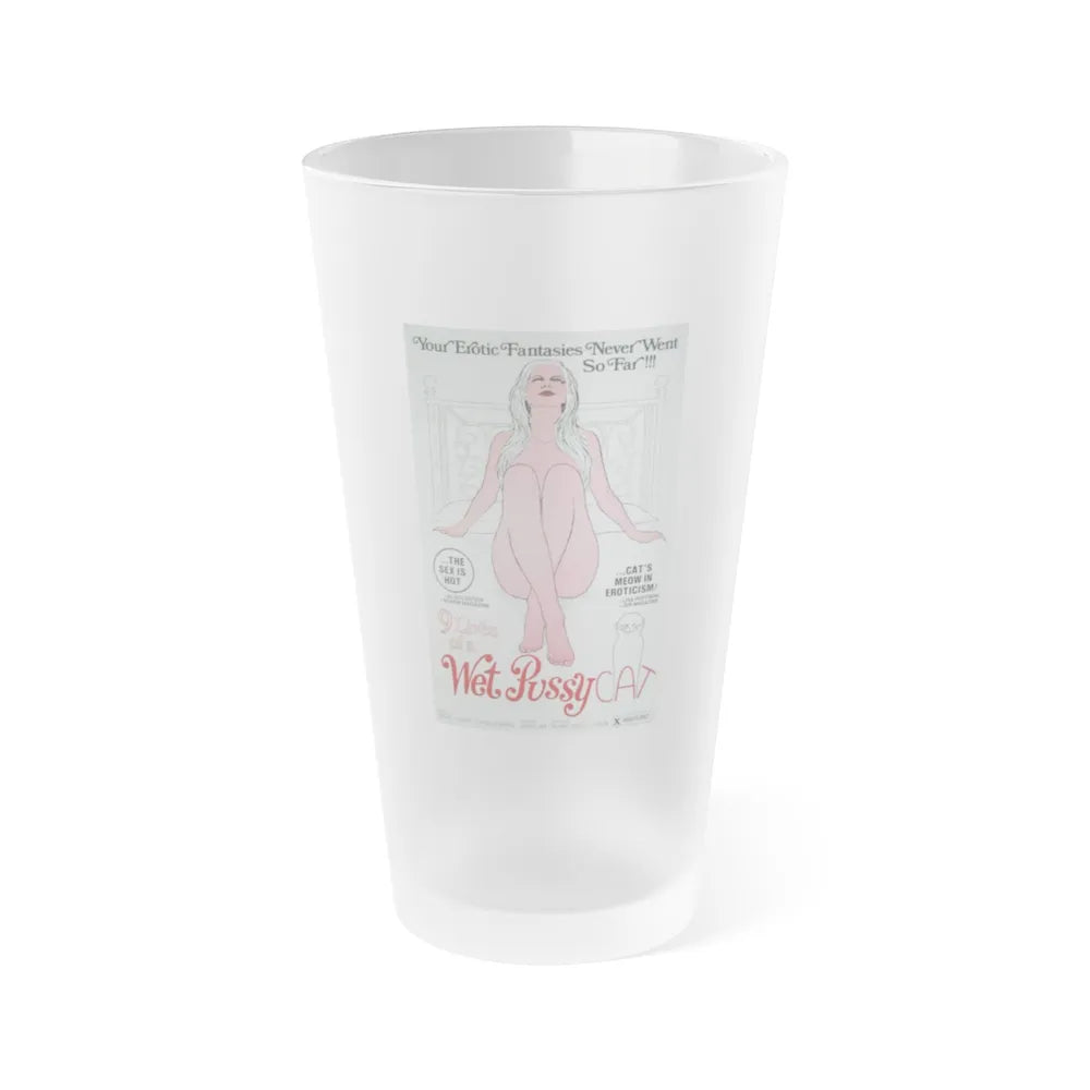 9 LIVES OF A WET PUSSY CAT 1976 Movie Poster - Frosted Pint Glass 16oz-Go Mug Yourself