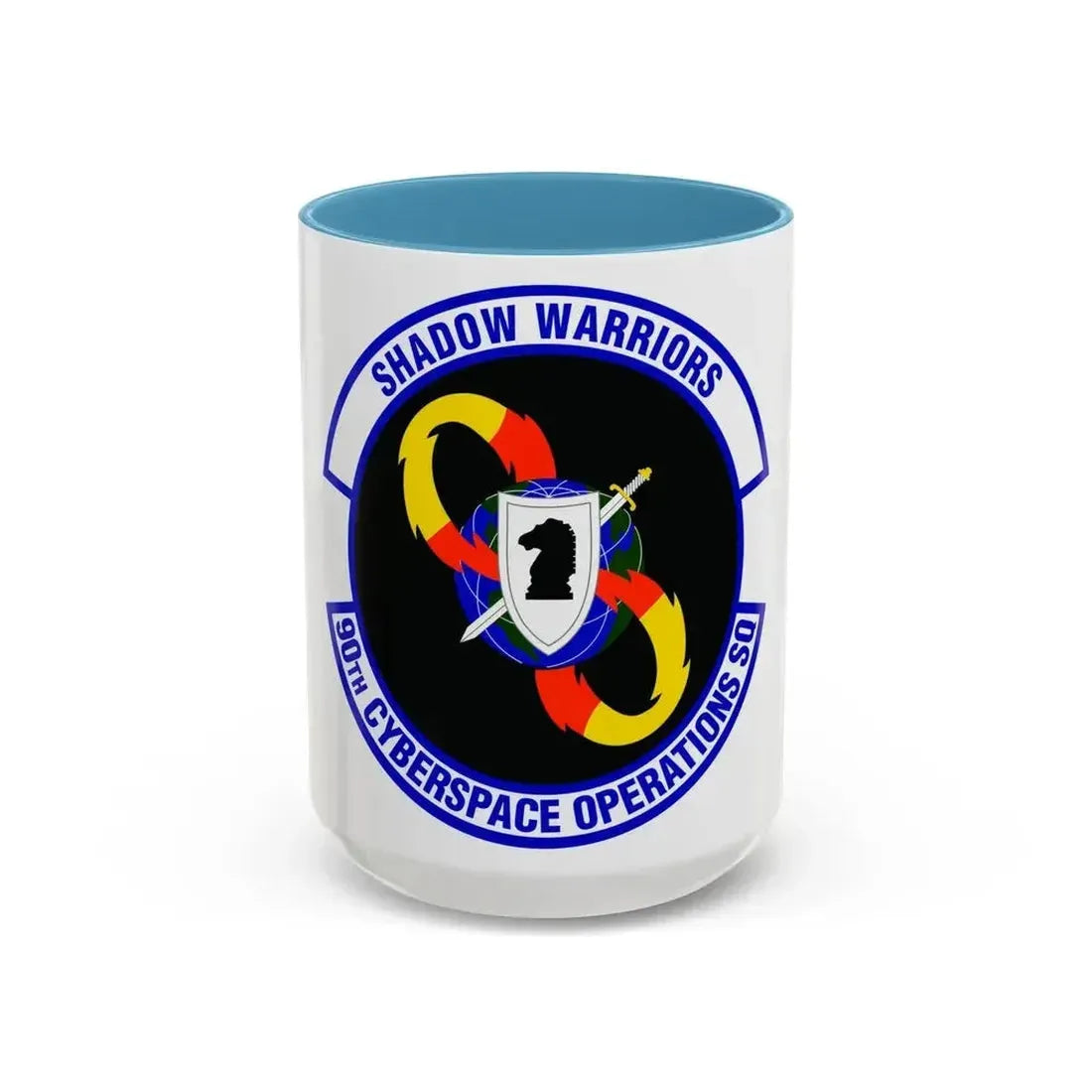 90 Cyberspace Operations Squadron ACC (U.S. Air Force) Accent Coffee Mug 15oz Light Blue - Go Mug Yourself