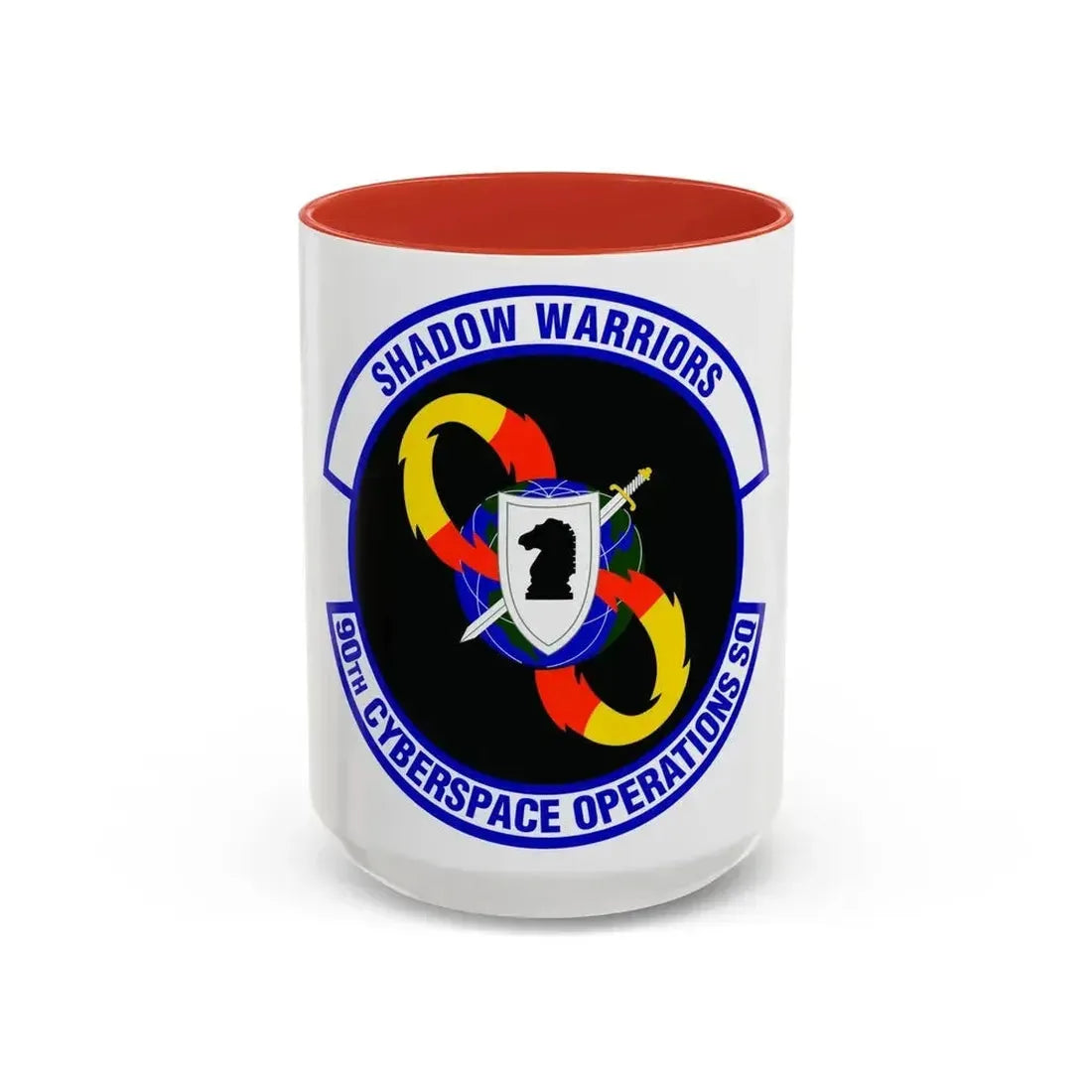 90 Cyberspace Operations Squadron ACC (U.S. Air Force) Accent Coffee Mug 15oz Red - Go Mug Yourself