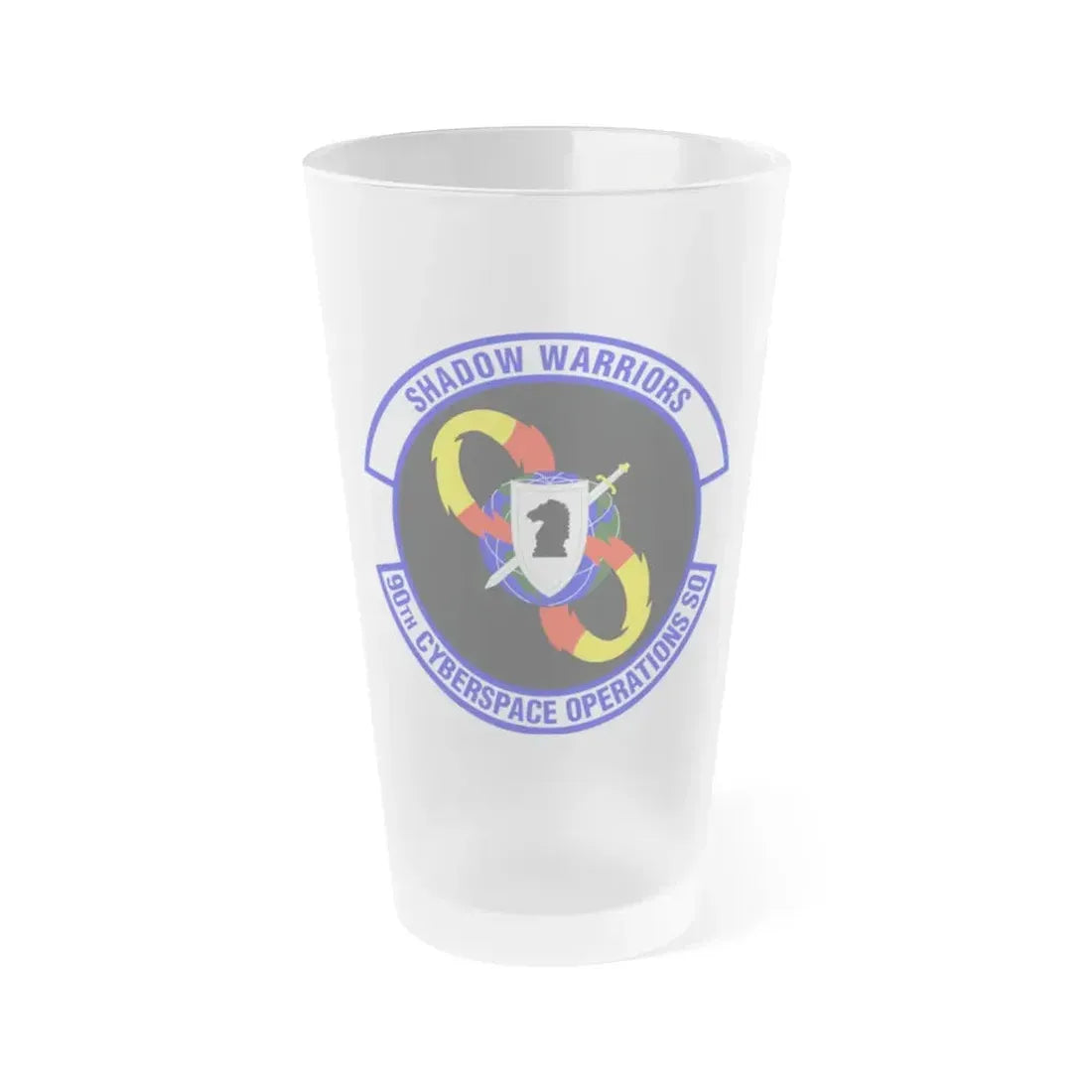 90 Cyberspace Operations Squadron ACC (U.S. Air Force) Frosted Pint Glass 16oz 16oz Frosted - Go Mug Yourself