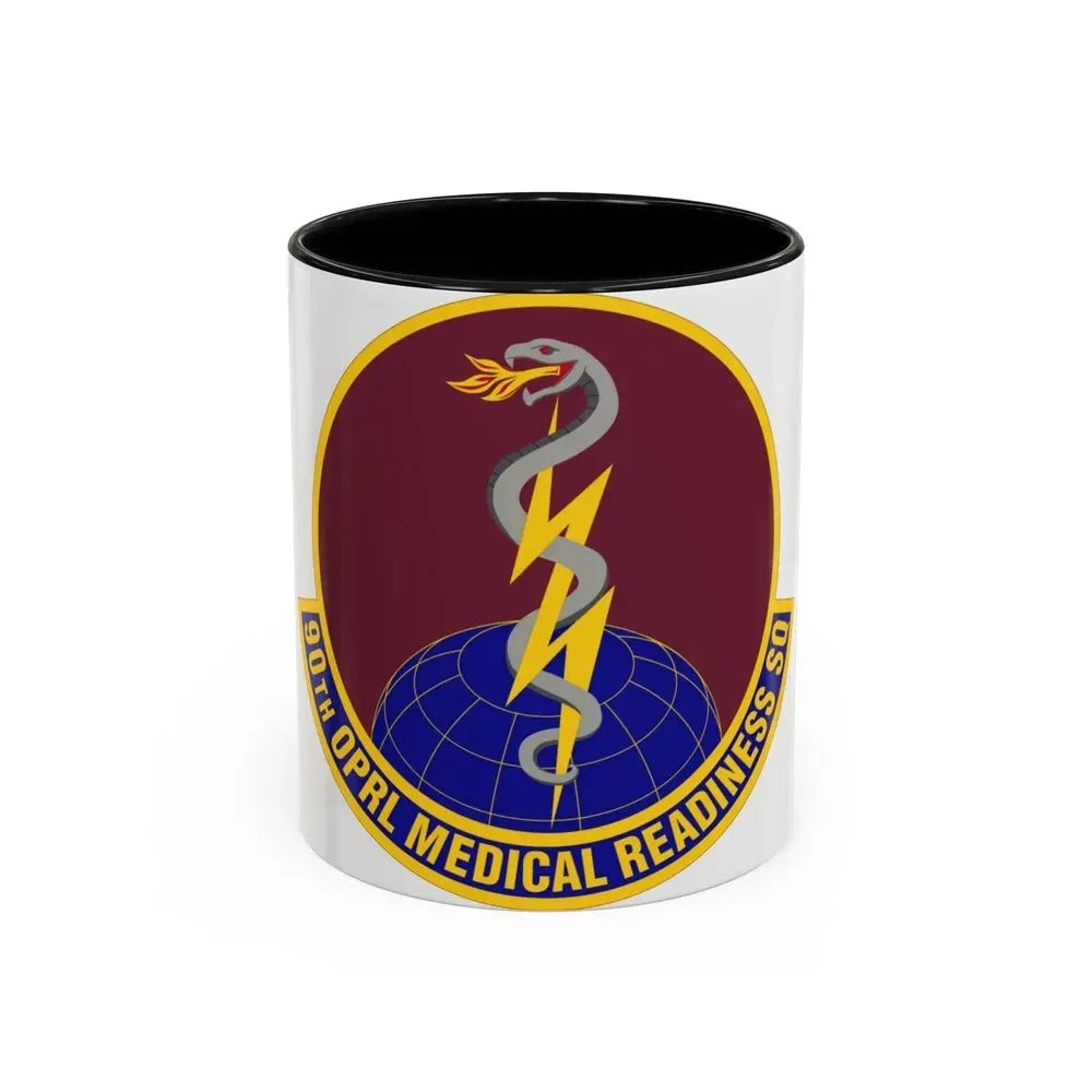 90 Operational Medical Readiness Squadron AFGSC (U.S. Air Force) Accent Coffee Mug 11oz Black - Go Mug Yourself