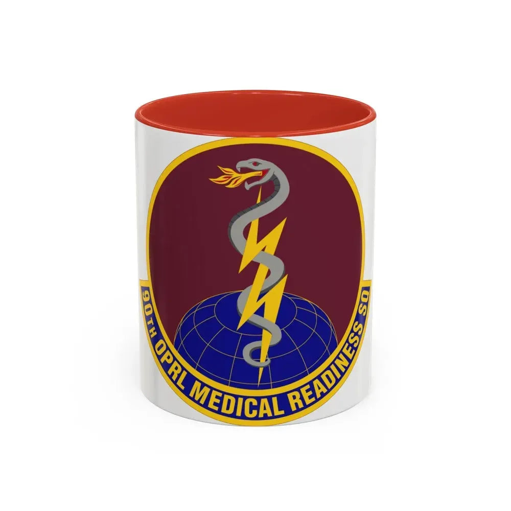 90 Operational Medical Readiness Squadron AFGSC (U.S. Air Force) Accent Coffee Mug 11oz Red - Go Mug Yourself