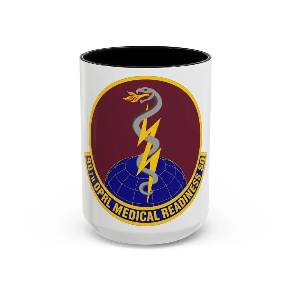 90 Operational Medical Readiness Squadron AFGSC (U.S. Air Force) Accent Coffee Mug 15oz Black - Go Mug Yourself
