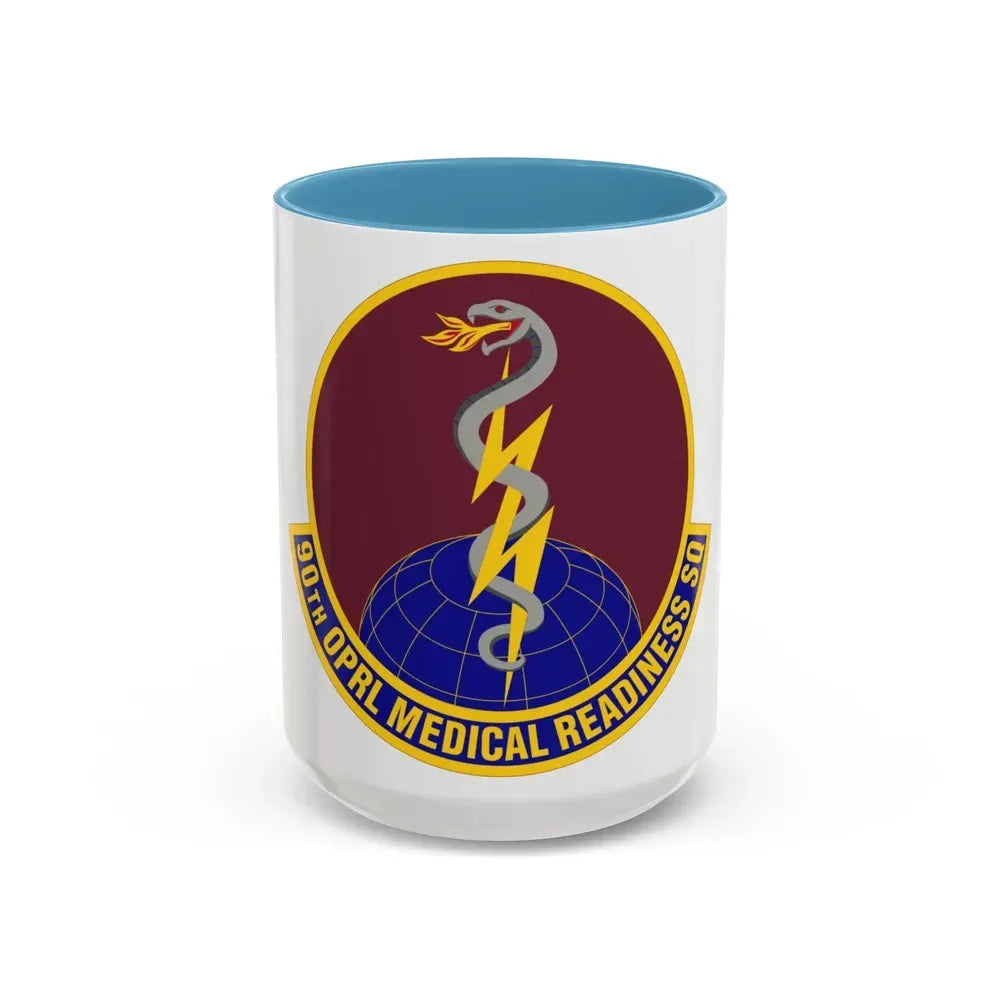 90 Operational Medical Readiness Squadron AFGSC (U.S. Air Force) Accent Coffee Mug 15oz Light Blue - Go Mug Yourself