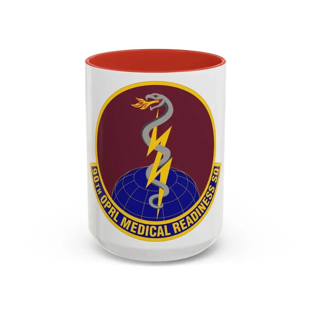 90 Operational Medical Readiness Squadron AFGSC (U.S. Air Force) Accent Coffee Mug 15oz Red - Go Mug Yourself