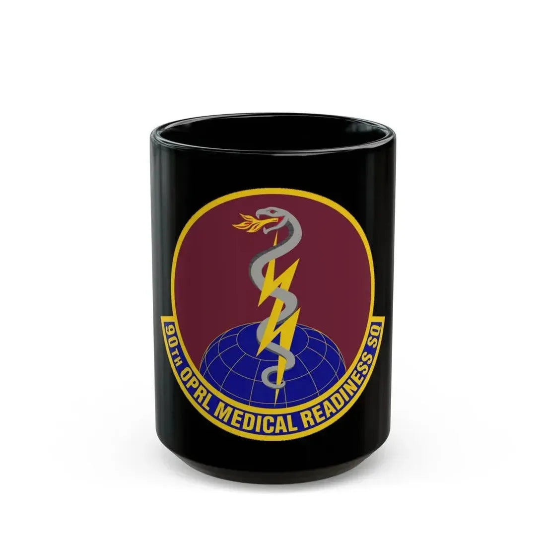 90 Operational Medical Readiness Squadron AFGSC (U.S. Air Force) Black Coffee Mug 15oz - Go Mug Yourself