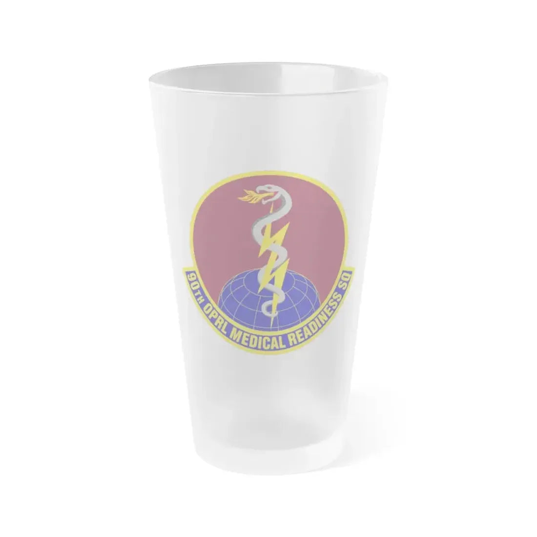 90 Operational Medical Readiness Squadron AFGSC (U.S. Air Force) Frosted Pint Glass 16oz 16oz Frosted - Go Mug Yourself