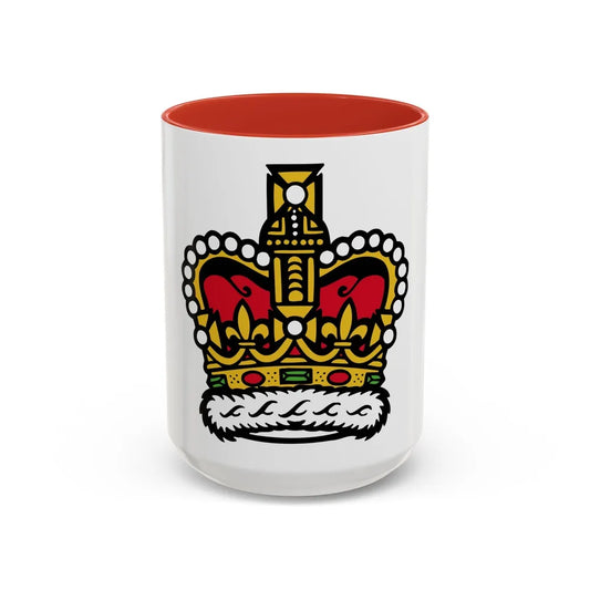 Canadian Crown - Accent Coffee Mug-15oz-Red-Go Mug Yourself