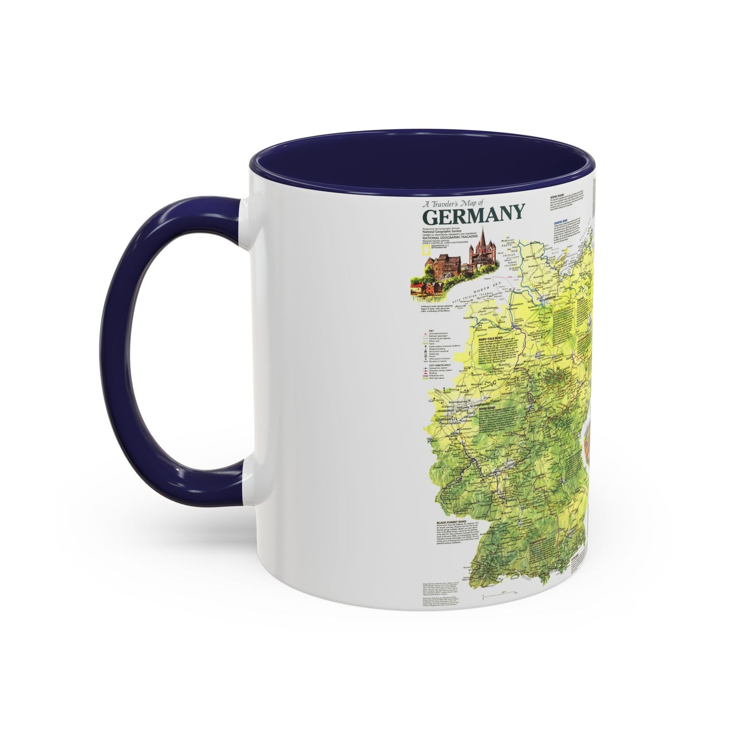 Germany - A Traveller's Map (1991) (Map) Accent Coffee Mug