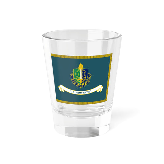 Verre à liqueur avec drapeau de l'organisation de gestion de la formation d'assistance à la sécurité (armée américaine) 1,5 oz