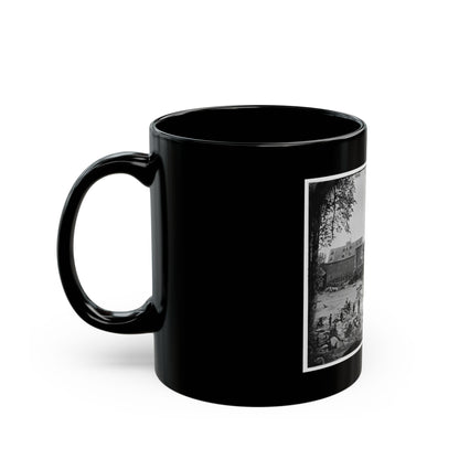 Petersburg, Va., Vicinity. Johnson's Mill On The Appomattox Near Campbell's Bridge; Soldiers Standing On Rocks In The Stream (U.S. Civil War) Black Coffee Mug