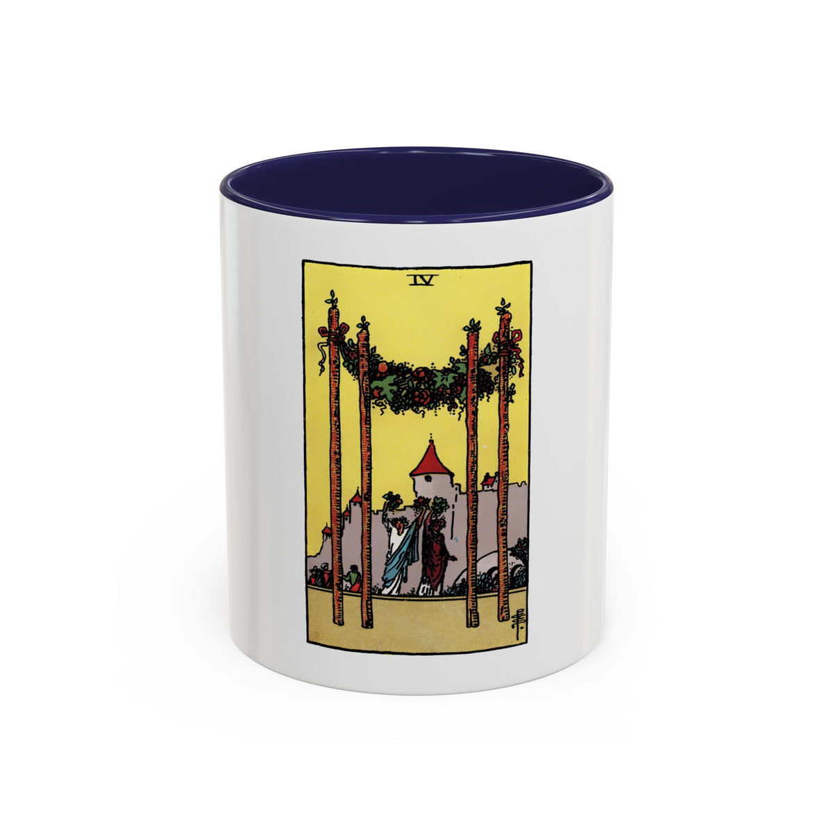 The 4 of Wands (Tarot Card) Accent Coffee Mug