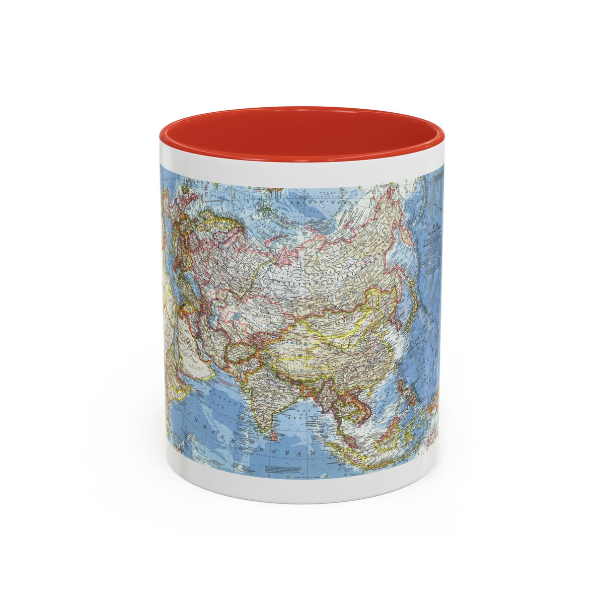 Asia and Adjacent Areas (1959) (Map) Accent Coffee Mug